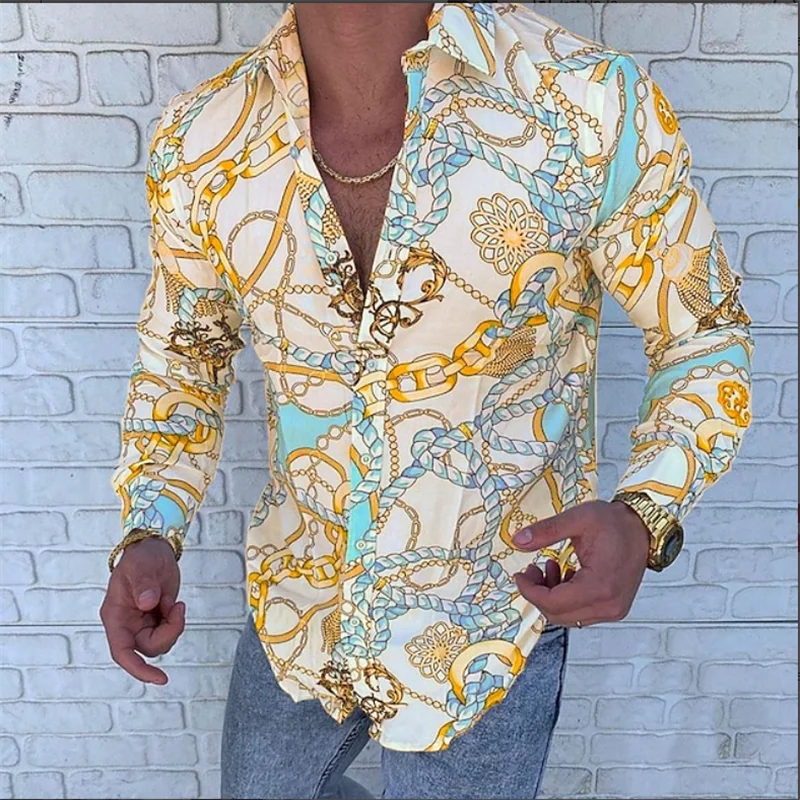 Camisa de Hombre Estampada Elegante con diseños diversos casual y de Fiesta