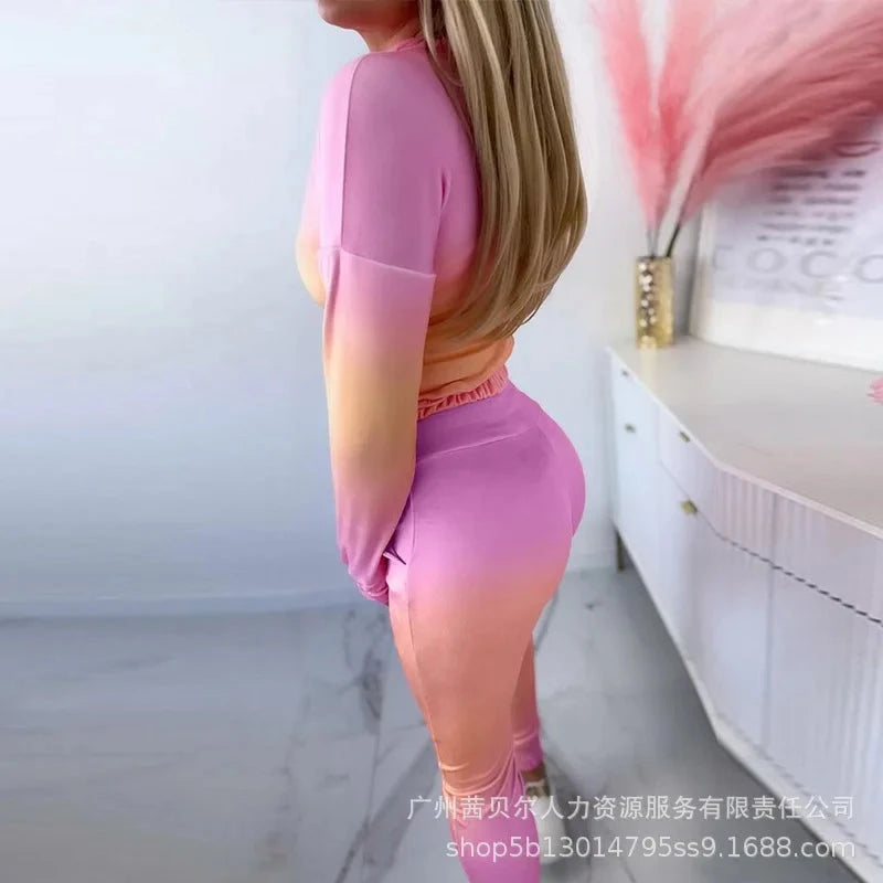 Conjunto deportivo Aurora de tres piezas mujer degradado. Viva Shop 888