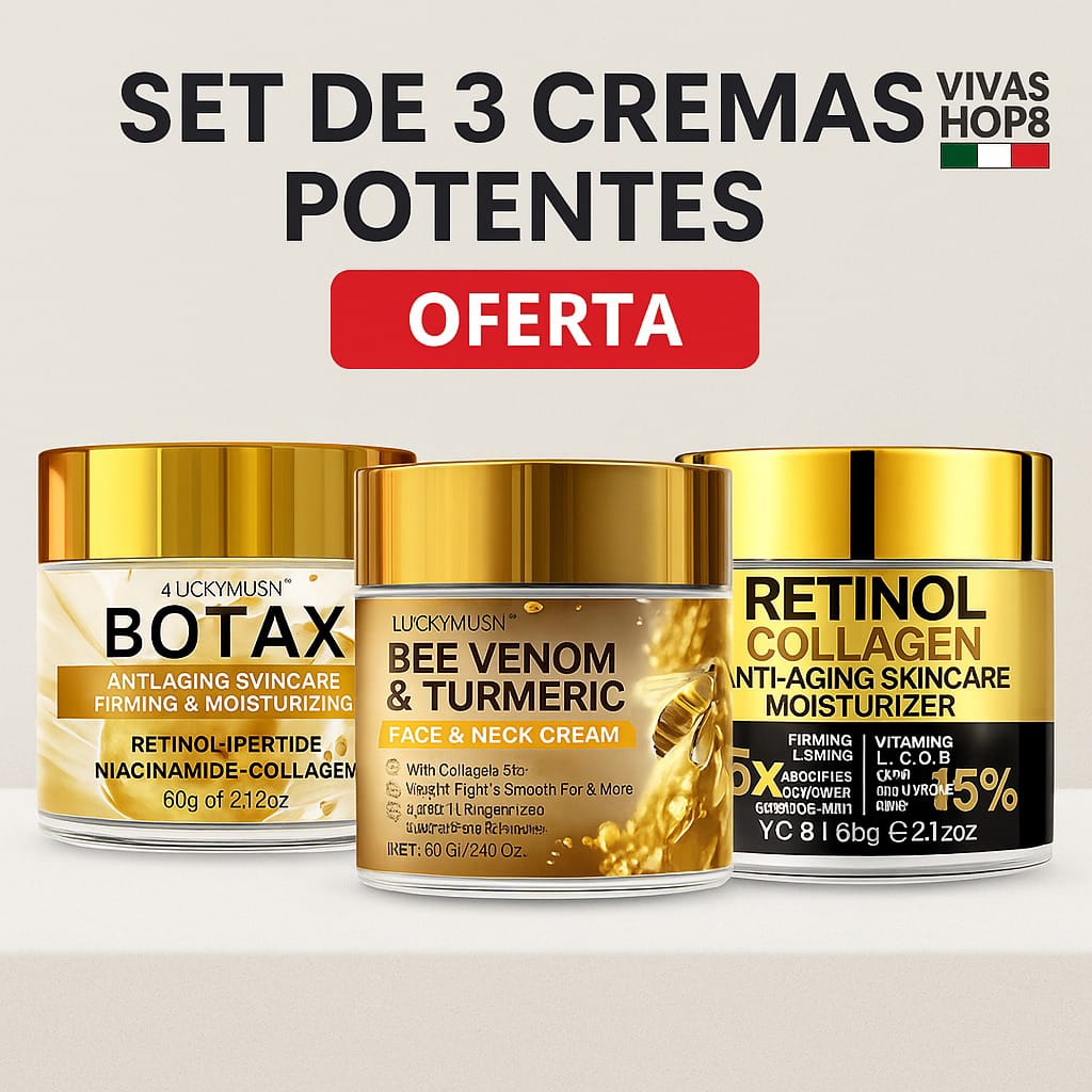 Pack 3 Cremas Potentes Anti-Edad-Botax,Veneno de Abeja y Retinol Viva Shop 888