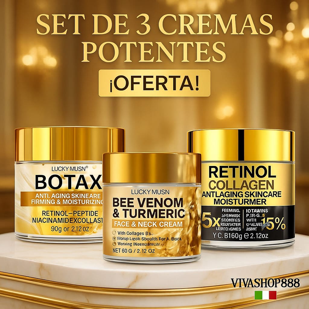 Pack 3 Cremas Potentes Anti-Edad-Botax,Veneno de Abeja y Retinol Viva Shop 888