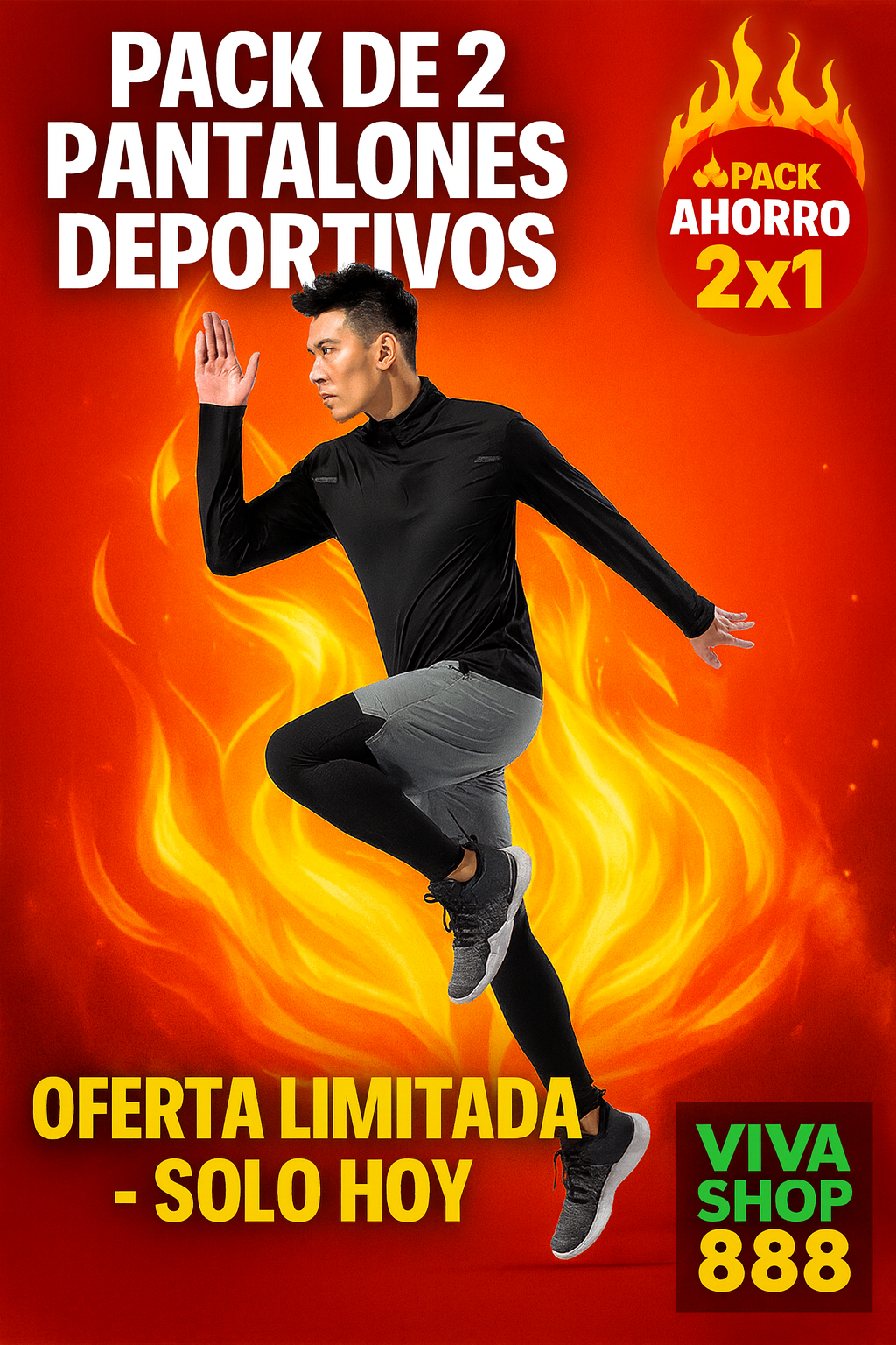 Pack 2 Pantalones Deportivos Urbanos para Correr y Entrenar | Moda Hombre Viva Shop 888