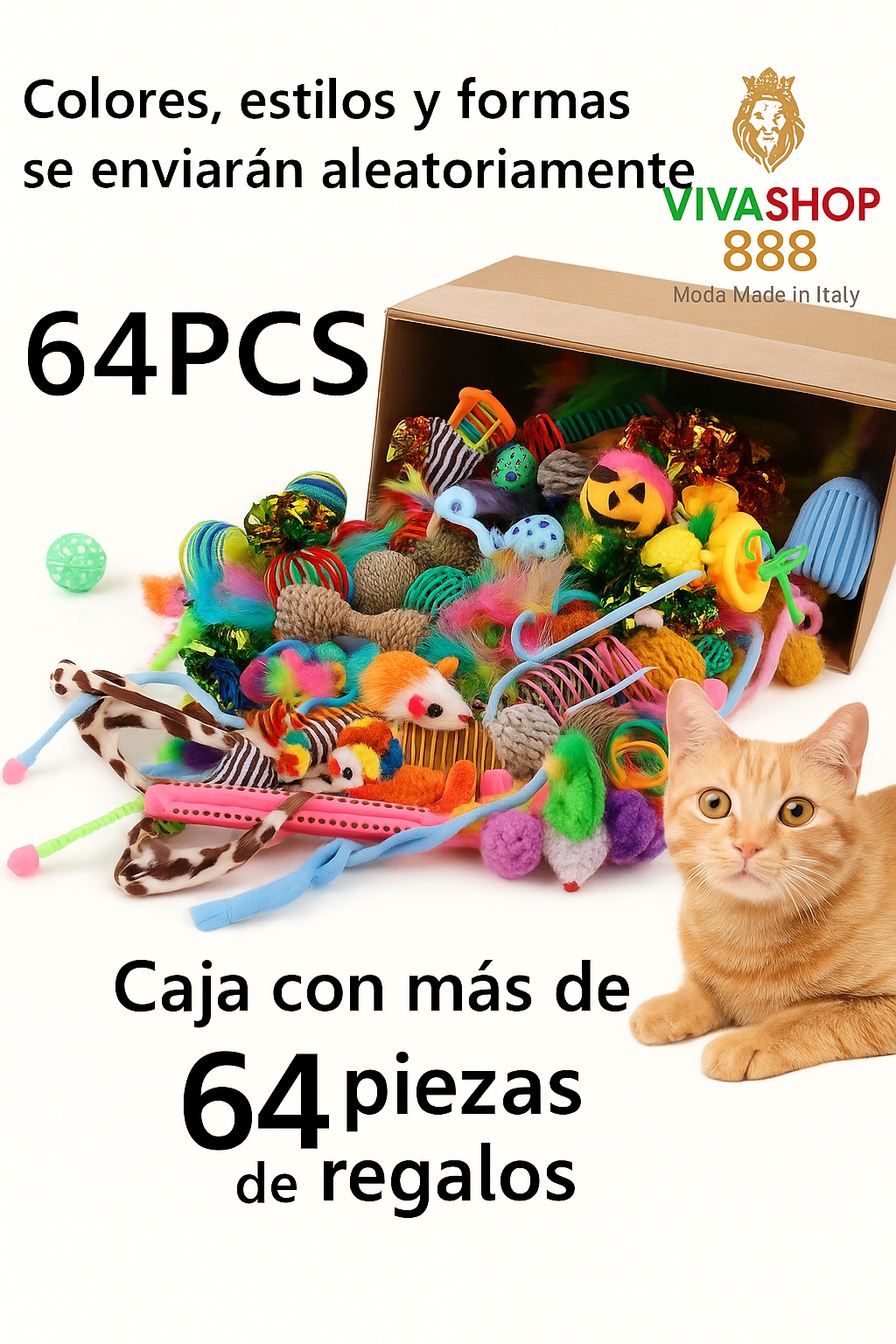 Kit Premium VIVA SHOP 888 /Cama sofá elegante + Comedero 2 en 1 +caja 20 Juguetes Viva Shop 888