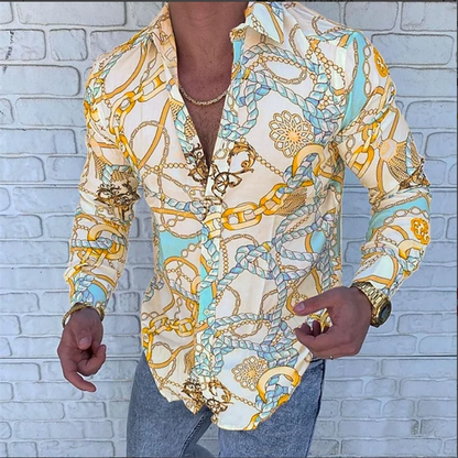 Camisa de Hombre Estampada Elegante con diseños diversos casual y de Fiesta