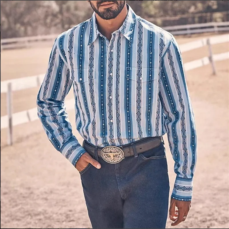 Camisa de Hombre Estampada Elegante con diseños diversos casual y de Fiesta