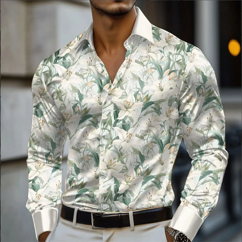 Camisa de Hombre Estampada Elegante con diseños diversos casual y de Fiesta