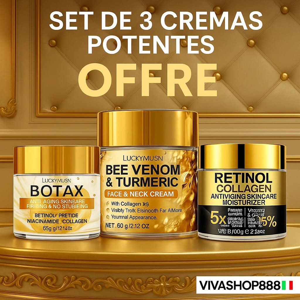 Pack 3 Cremas Potentes Anti-Edad-Botax,Veneno de Abeja y Retinol Viva Shop 888